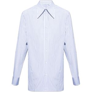 Maison Margiela, Heren, Overhemden, Blauw, Maat: L Katoen,