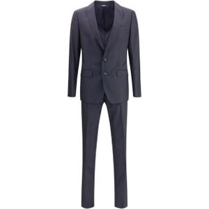 Dolce & Gabbana, Heren, Pakken, Zwart, Maat: 2XL Zijde,