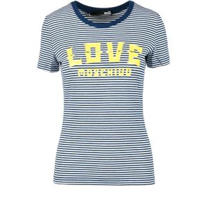 Love Moschino, Dames, Tops, Blauw, Maat: 2XS Katoen,