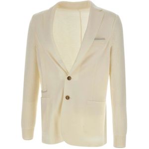 Eleventy, Heren, Jassen, Wit, Maat: M Wol,