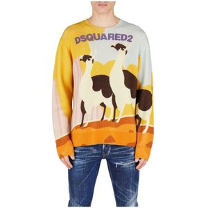 Dsquared2, Heren, Truien, Veelkleurig, Maat: L Wol,