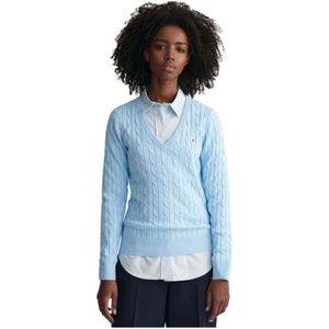 Gant, Dames, Truien, Blauw, Maat: XL Katoen,
