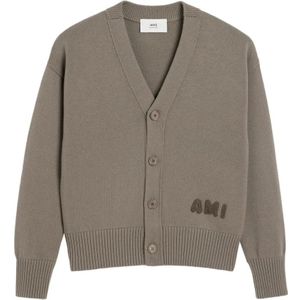 Ami Paris, Heren, Truien, Grijs, Maat: L