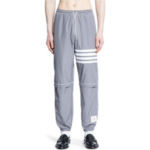 Thom Browne, Heren, Broeken, Grijs, Maat: M Zijde,