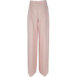 Max Mara Studio, Dames, Broeken, Roze, Maat: S Satijn,