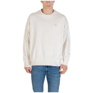 Calvin Klein Jeans, Heren, Sweatshirts & Hoodies, Wit, Maat: S Katoen,