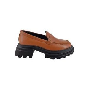 Hogan Bruin Leren Mocassin Platte Schoenen , Brown , Dames , Maat: 38 1/2 EU