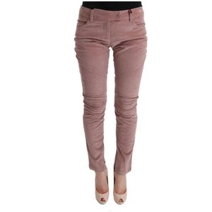 Ermanno Scervino, Dames, Broeken, Roze, Maat: M Velours,