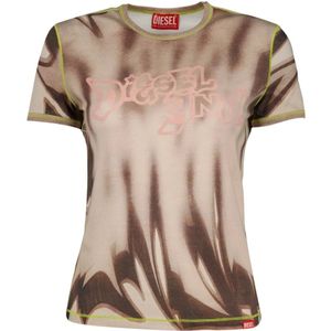 Diesel, Dames, Tops, Beige, Maat: L Katoen,
