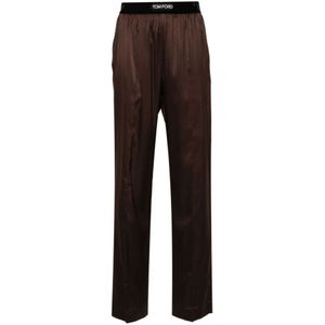 Tom Ford - Zijden Broek - Bruin - Met Velvet Inzetstuk