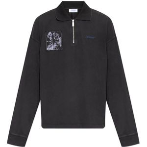 Off White, Heren, Tops, Zwart, Maat: XL Poliester,