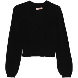Twinset, Dames, Truien, Zwart, Maat: M Wol,
