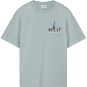 Filling Pieces, Heren, Tops, Blauw, Maat: L Katoen,