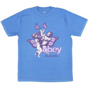 Obey, Dames, Tops, Blauw, Maat: XS Katoen,