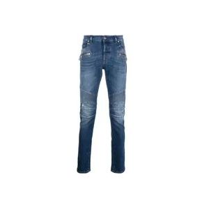 Balmain Blauwe Slim Skinny Jeans , Blue , Heren , Maat: W31