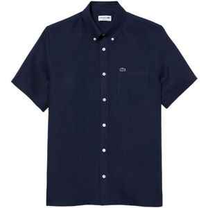 Lacoste, Heren, Overhemden, Blauw, Maat: L Linnen,