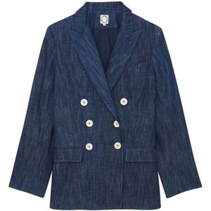 Ines de la Fressange Paris, Dames, Jassen, Blauw, Maat: S Denim,