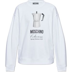 Moschino, Heren, Sweatshirts & Hoodies, Wit, Maat: M Katoen,
