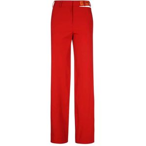 Heron Preston, Dames, Broeken, Rood, Maat: 2XS Viscose,