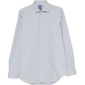 Finamore, Heren, Overhemden, Groen, Maat: S Katoen,