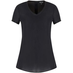 Giorgio Armani, Dames, Tops, Zwart, Maat: XL Zijde,