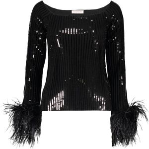 Valentino Garavani, Dames, Blouses & Shirts, Zwart, Maat: L