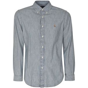 Ralph Lauren, Heren, Overhemden, Blauw, Maat: XL Denim,