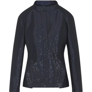 Giorgio Armani, Dames, Jassen, Blauw, Maat: S Leer,