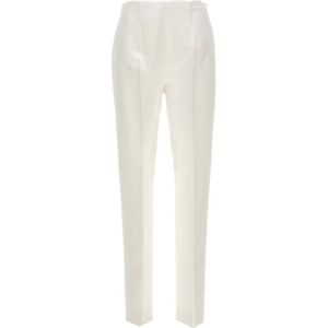 Sportmax, Dames, Broeken, Wit, Maat: 2XS Satijn,