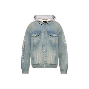 Balenciaga Denimjack met capuchon , Blue , Heren , Maat: L