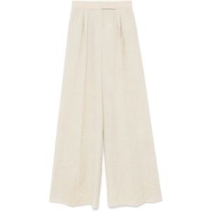 Max Mara, Dames, Broeken, Beige, Maat: S Zijde,