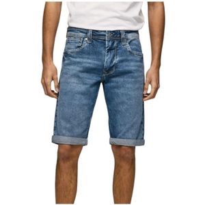 Pepe Jeans, Heren, Korte broeken, Blauw, Maat: W32 Denim,