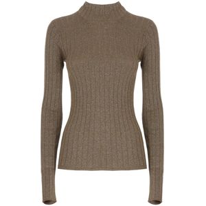 Brunello Cucinelli, Dames, Truien, Bruin, Maat: M Kasjmier,