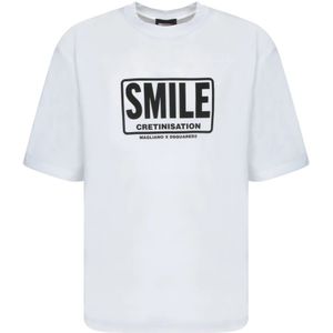 Dsquared2, Heren, Tops, Wit, Maat: L Katoen,