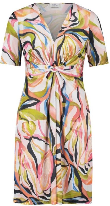 Vera Mont - Jurk - Veelkleurig - Leer - Tropische Print