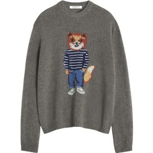 Maison Kitsuné, Heren, Truien, Grijs, Maat: L