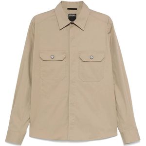Zegna, Heren, Jassen, Beige, Maat: S