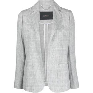Kiton, Dames, Jassen, Grijs, Maat: M Linnen,