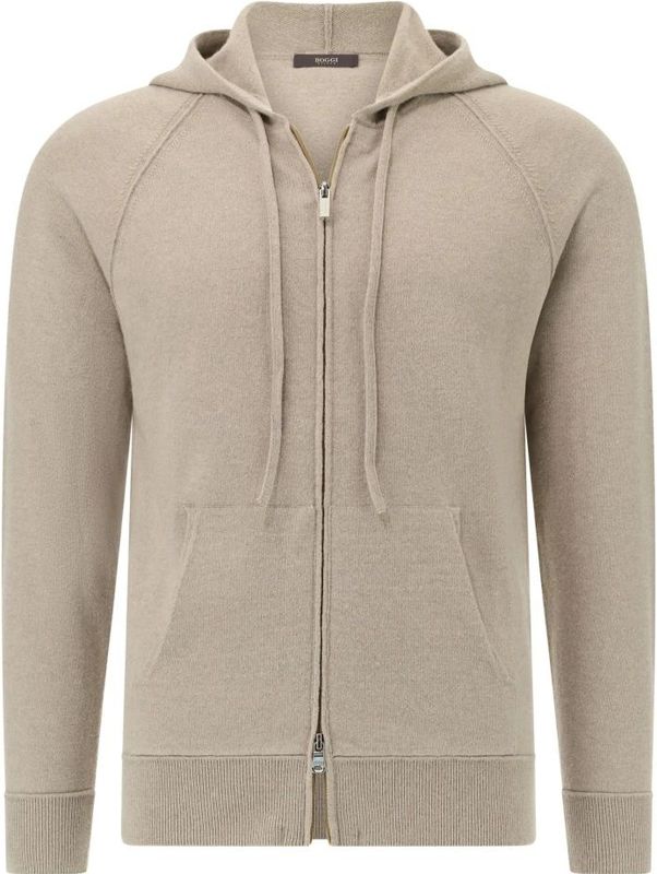 Boggi Milano - Gebreid Vest - Taupe - Met Capuchon