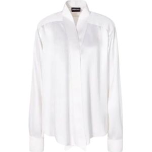Giorgio Armani, Dames, Blouses & Shirts, Wit, Maat: 2XS Zijde,