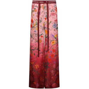 Gucci, Dames, Broeken, Veelkleurig, Maat: XS Zijde,