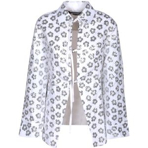 Jacquemus, Dames, Blouses & Shirts, Wit, Maat: 2XS Leer,