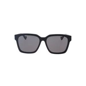 Gucci Zwarte Grijze Vierkante Zonnebril , Black , Dames , Maat: 57 MM
