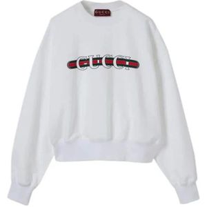 Gucci, Dames, Sweatshirts & Hoodies, Wit, Maat: S Katoen,
