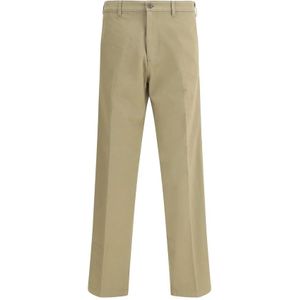 Prada, Heren, Broeken, Beige, Maat: S Katoen,