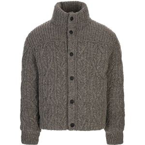 Moncler, Heren, Jassen, Grijs, Maat: M Wol,