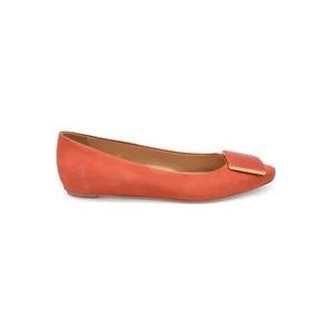 Tod's Oranje Suède Ballerina , Orange , Dames , Maat: 36 1/2 EU