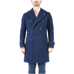 L.b.m. 1911, Heren, Mantels, Blauw, Maat: L Wol,