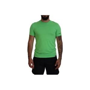 Dsquared2 Groene Modal Crewneck T-shirt , Green , Heren , Maat: M