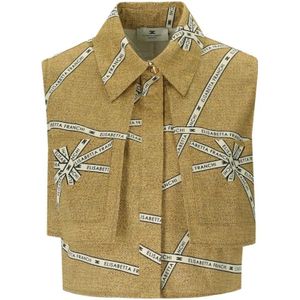 Elisabetta Franchi, Dames, Jassen, Geel, Maat: M Katoen,